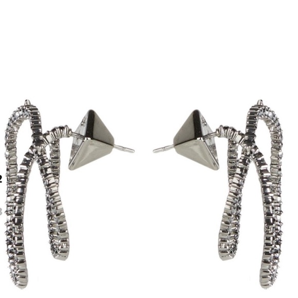 Alexis Bittar Noire Black Crystal Coiled Gold Thorn Orbiting Post Earrings - Picture 4 of 16